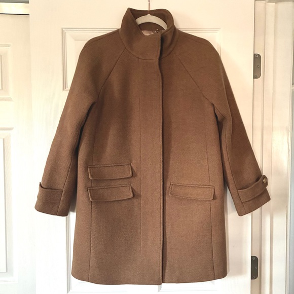 J. Crew Toscana coat in Italian stadium-cloth wool blend Acorn Camel Size 2 - Picture 3 of 5